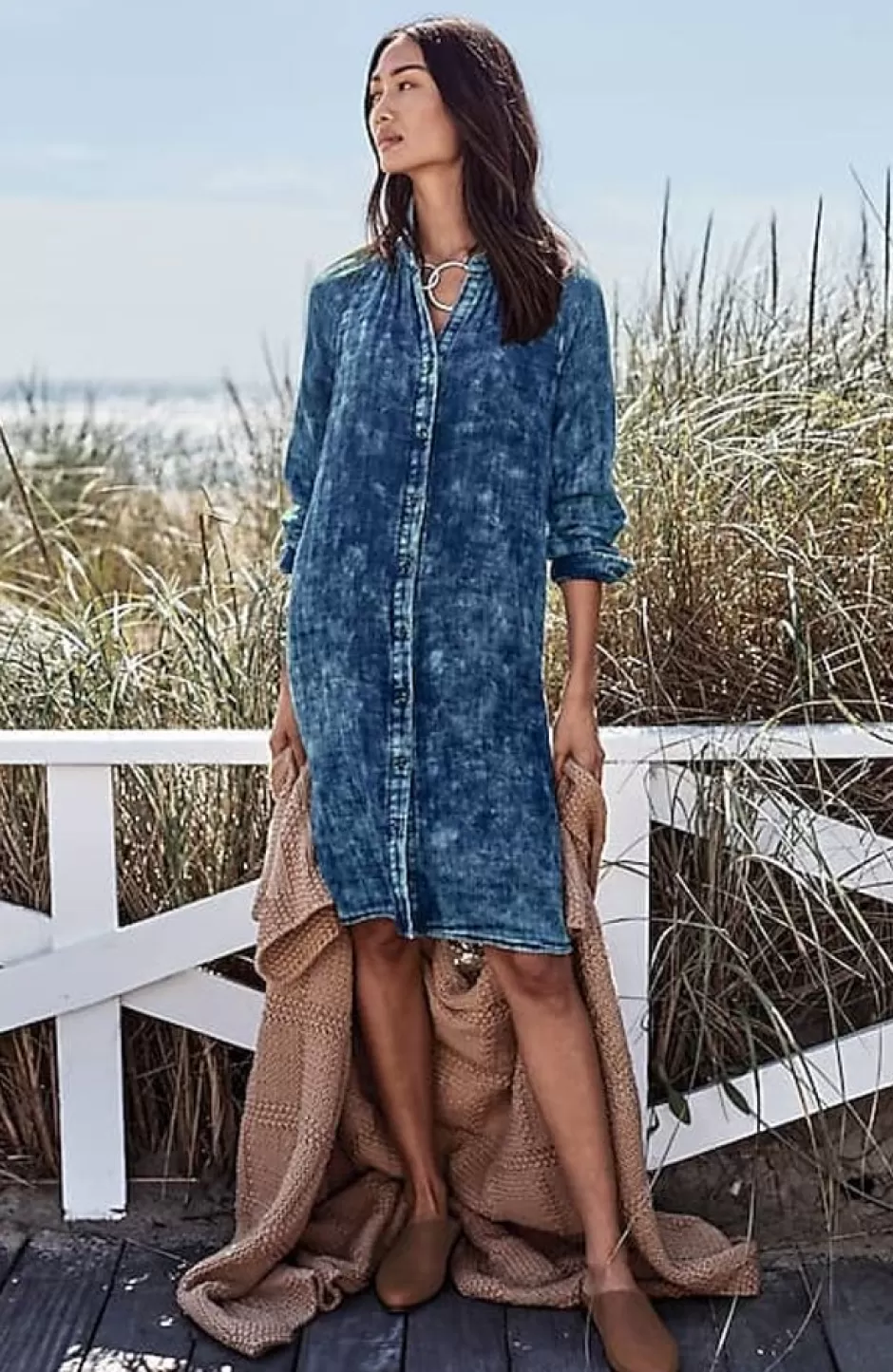 J.Jill Pure Jill Double-Cloth Indigo Shirtdress | Jjill | Women Dresses