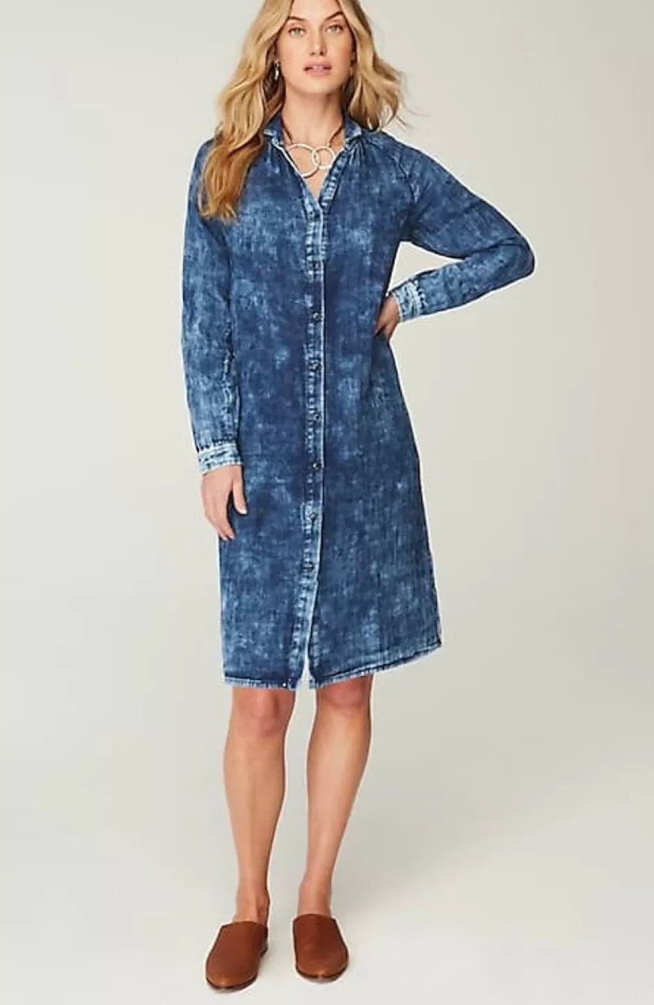 J.Jill Pure Jill Double-Cloth Indigo Shirtdress | Jjill | Women Dresses