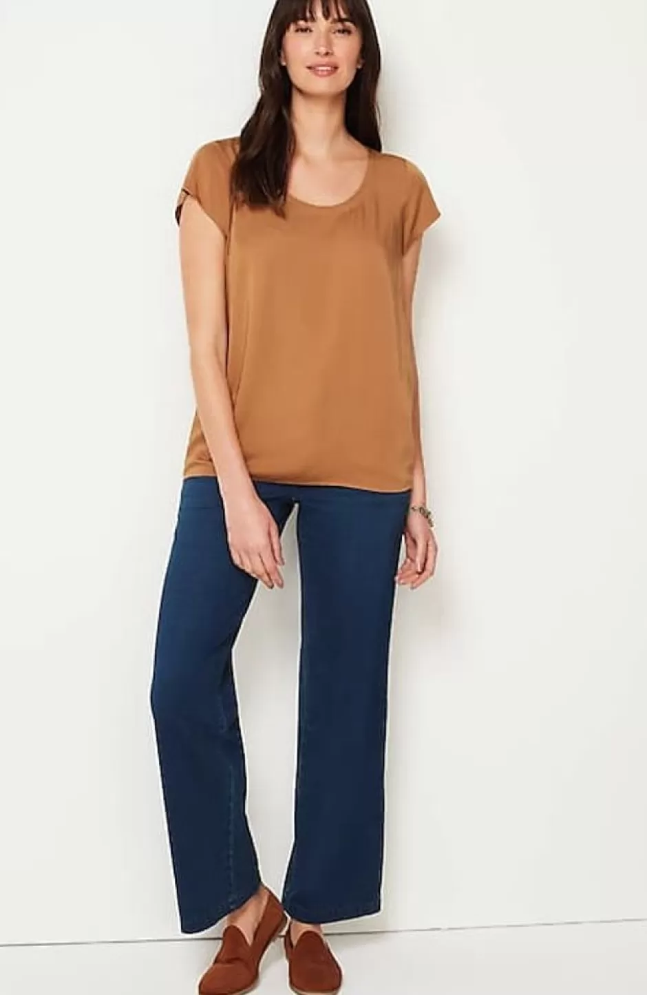 J.Jill Pure Jill Ecovero Satin Cap-Sleeve Top | Jjill | Women Shirts & Blouses