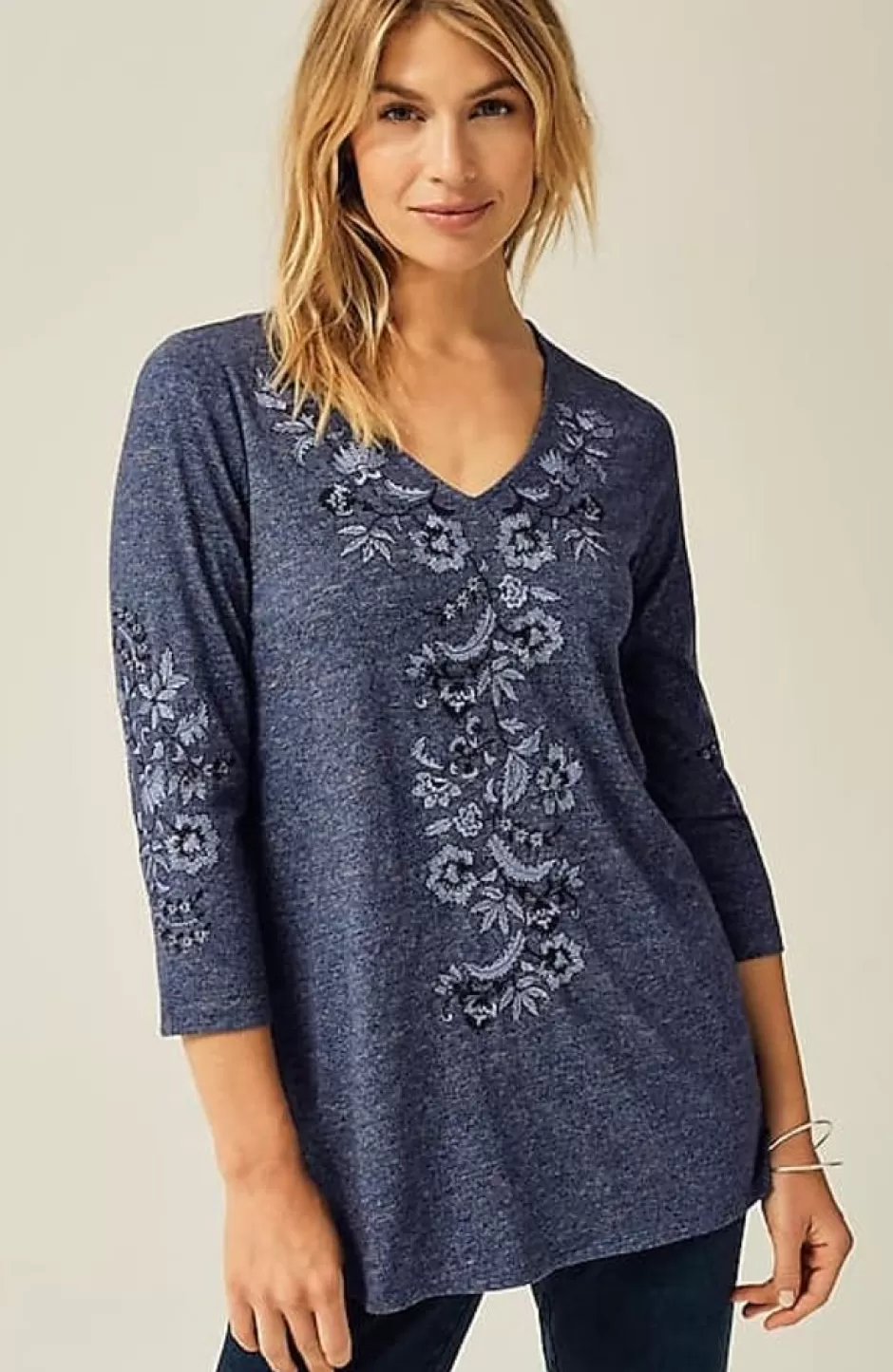 J.Jill Pure Jill Embroidered Jersey Tunic | Jjill | Women Tops & Tees