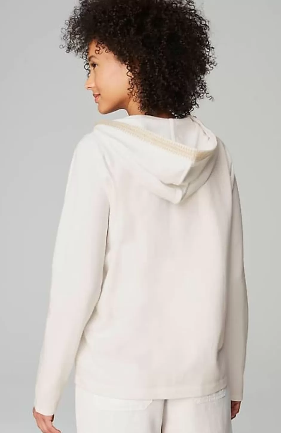 J.Jill Pure Jill French Terry Embroidered-Hood Pullover | Jjill | Women Tops & Tees