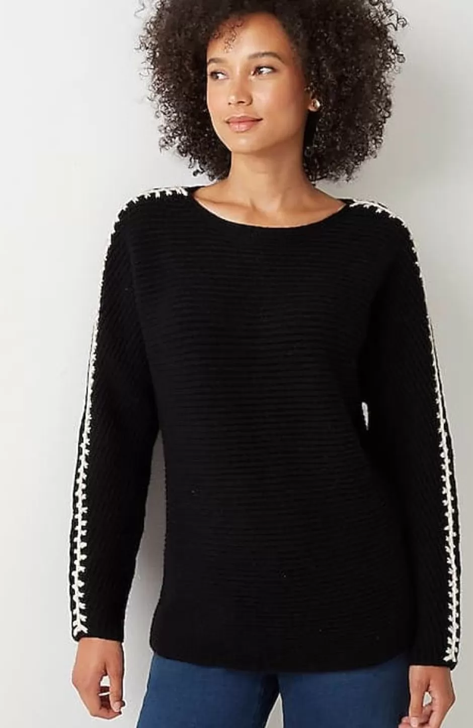 J.Jill Pure Jill Hand-Stitched Details Boat-Neck Sweater | Jjill | Women Sweaters