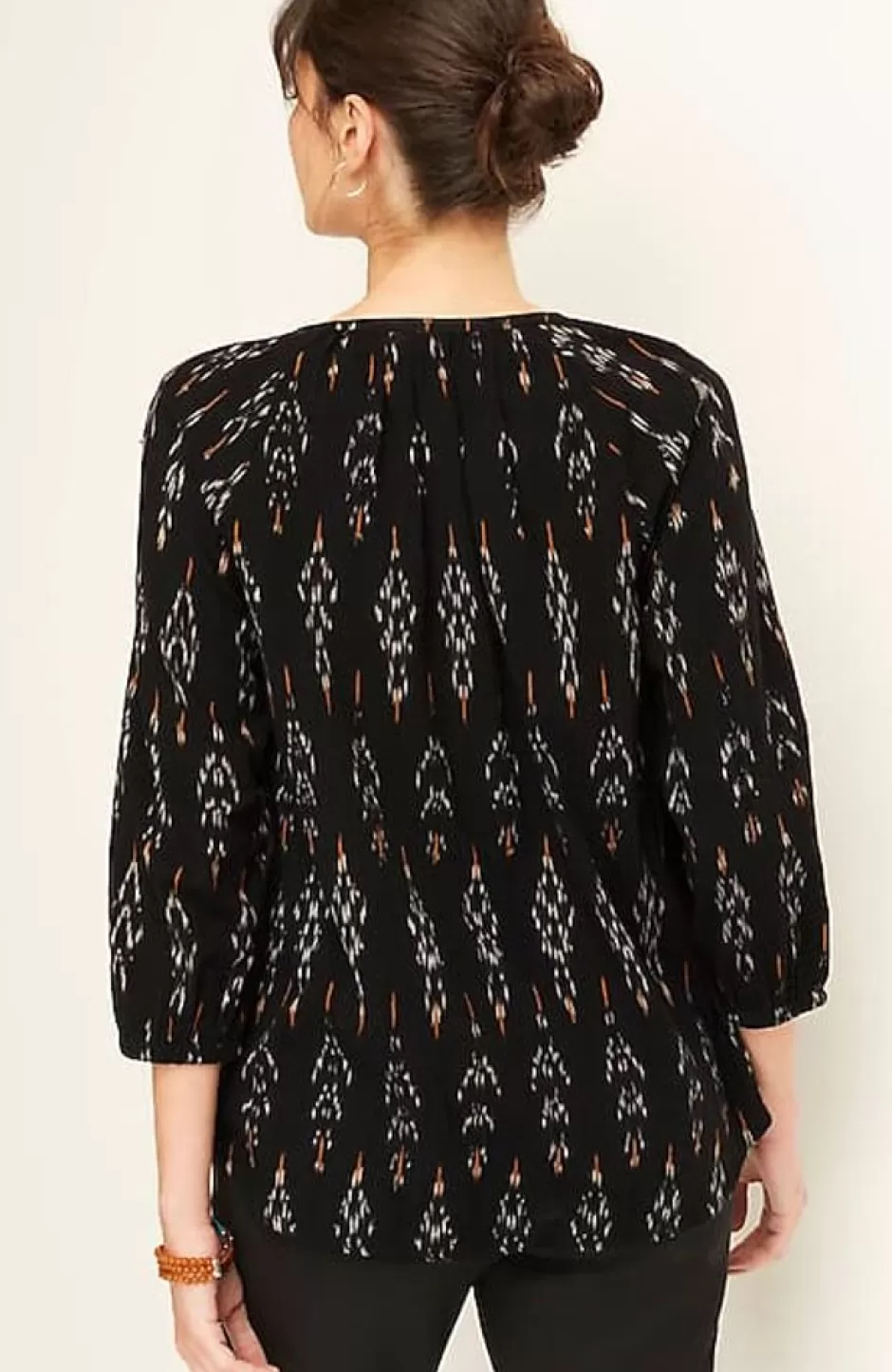 J.Jill Pure Jill Ikat Ruched Top | Jjill | Women Shirts & Blouses