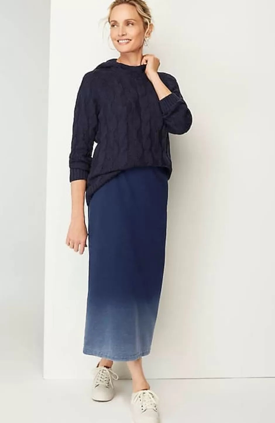 J.Jill Pure Jill Indigo Dip-Dyed Midi Skirt | Jjill | Women Skirts