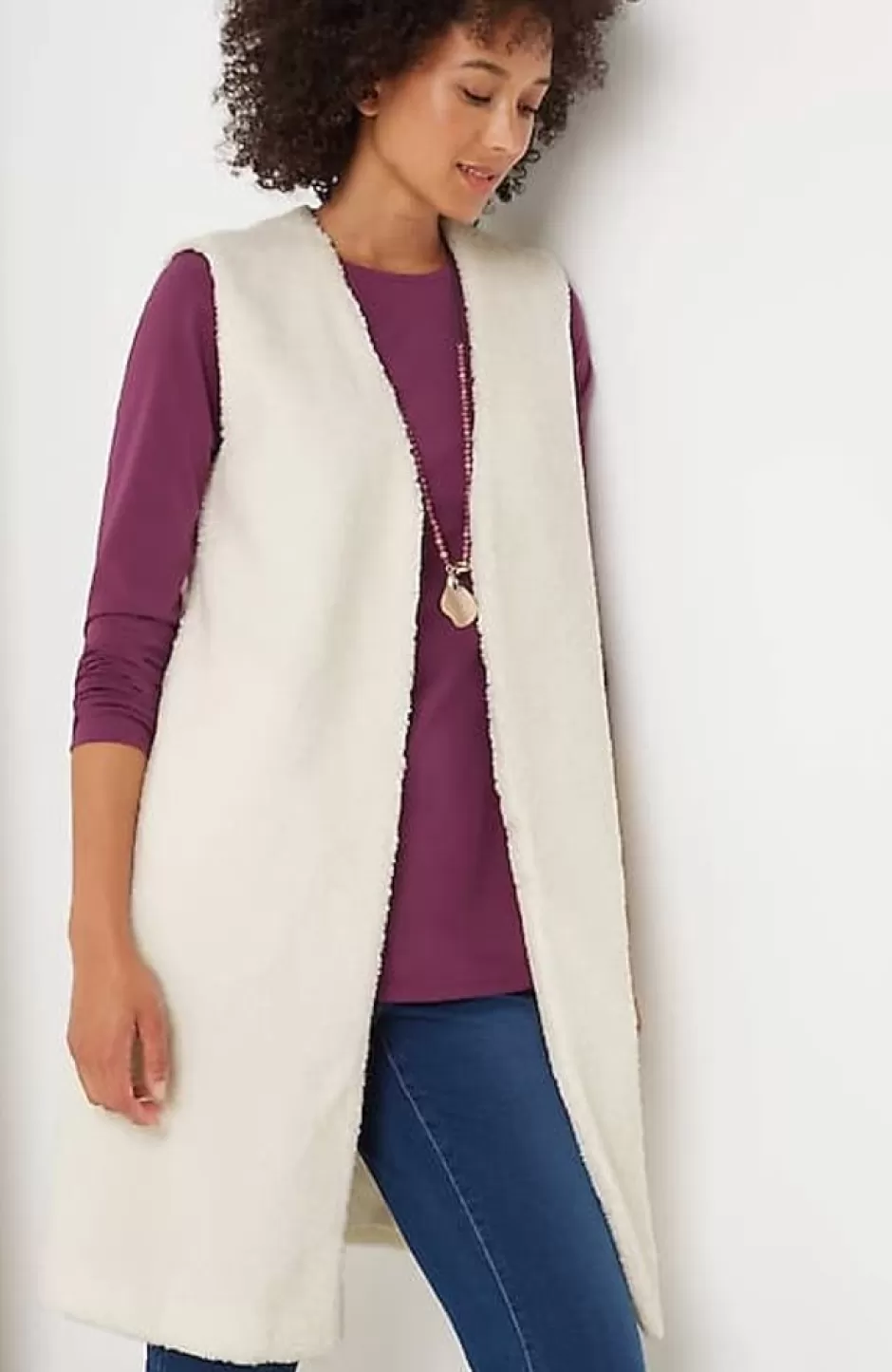 J.Jill Pure Jill Long Teddy Vest | Jjill | Women Jackets & Coats