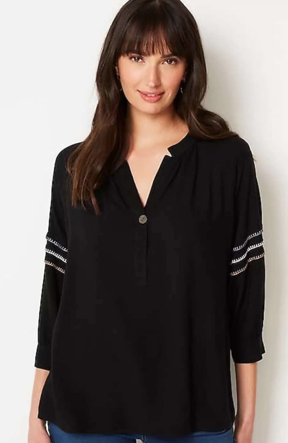 J.Jill Pure Jill Multicolored Whipstitch Top | Jjill | Women Shirts & Blouses