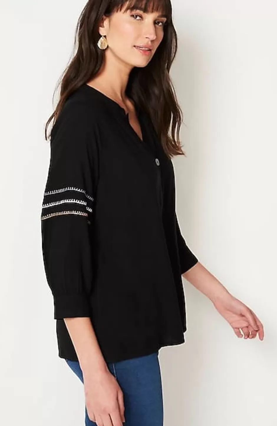 J.Jill Pure Jill Multicolored Whipstitch Top | Jjill | Women Shirts & Blouses