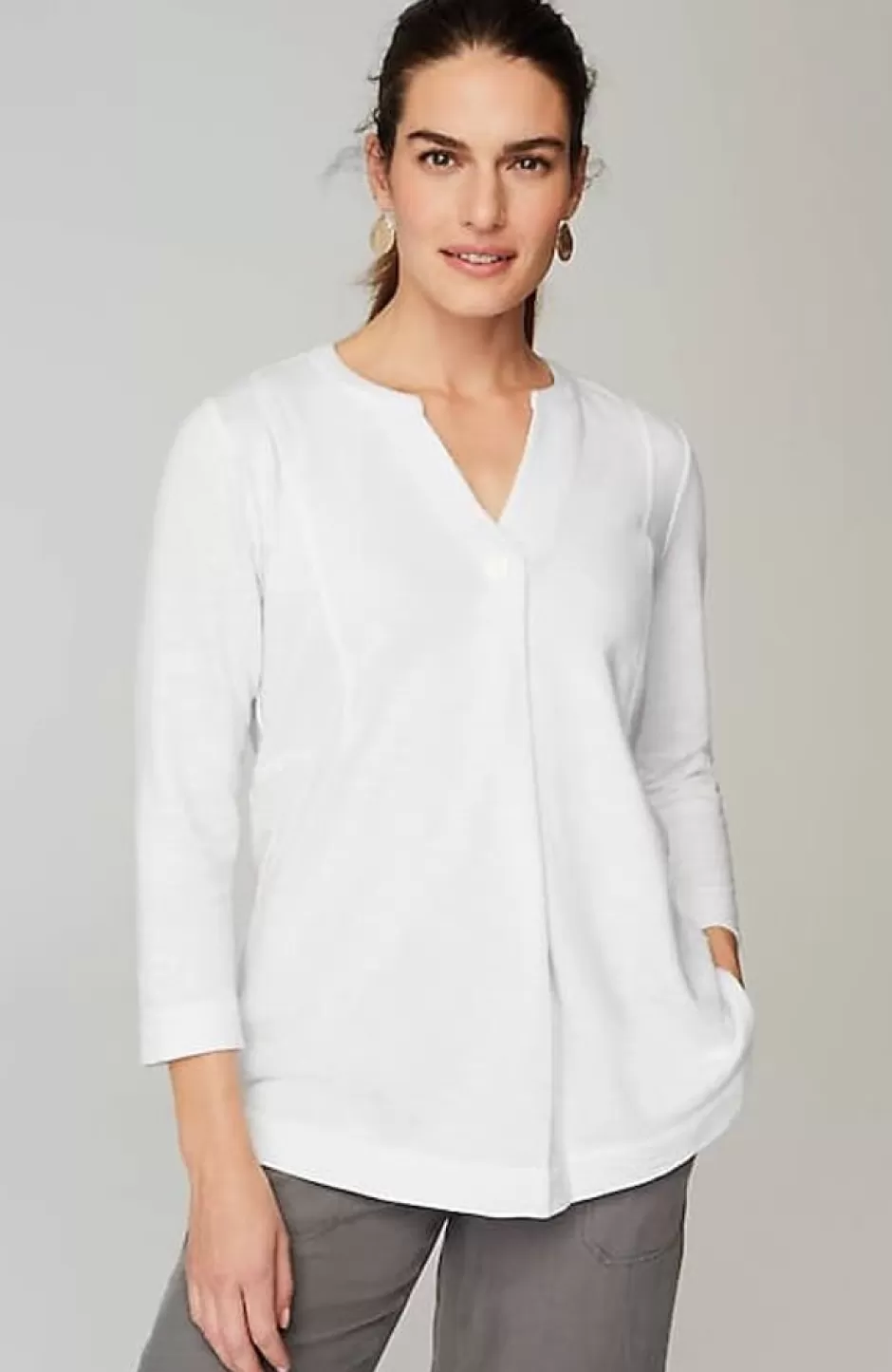 J.Jill Pure Jill Organically Grown Cotton Buttoned Top | Jjill | Women Tops & Tees