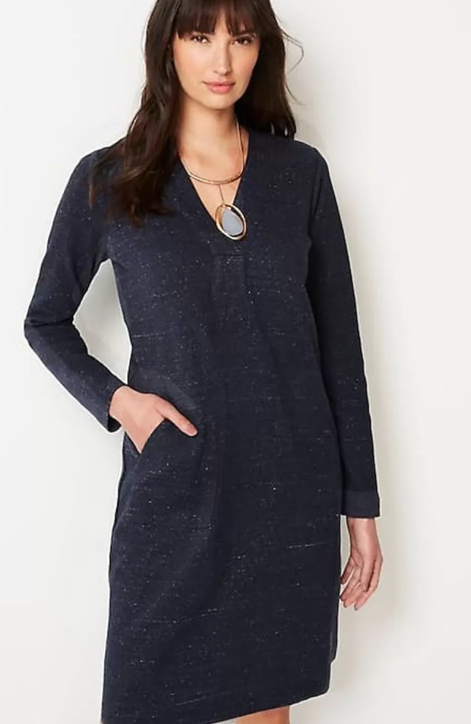 J.Jill Pure Jill Patch-Pocket V-Neck Dress | Jjill | Women Dresses