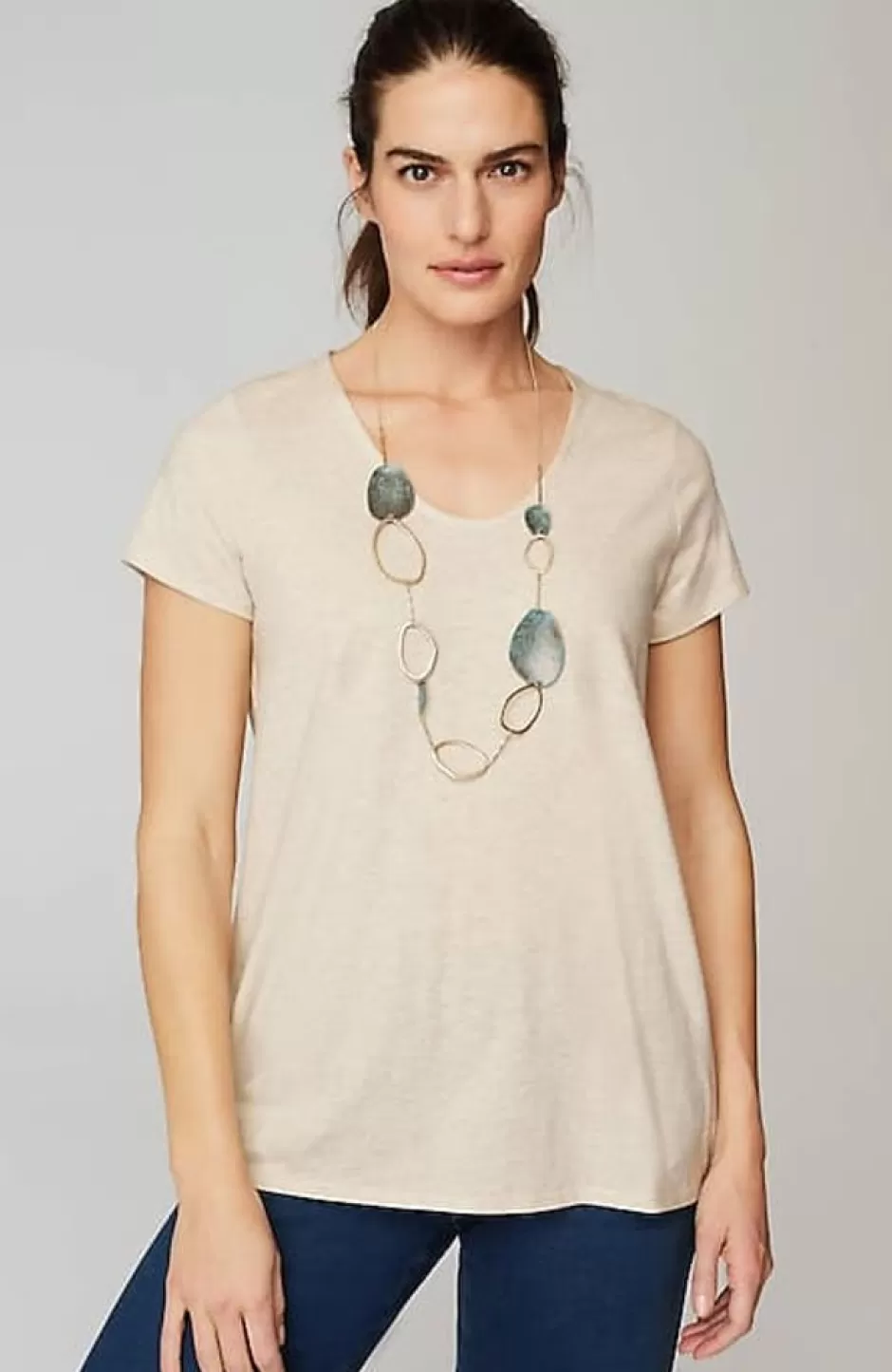 J.Jill Pure Jill Side-Slit Elliptical Tee | Jjill | Women Tops & Tees