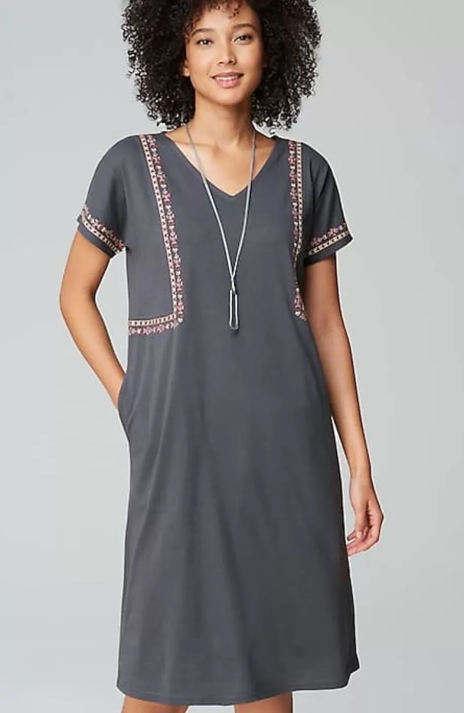 J.Jill Pure Jill Soft-V-Neck T-Shirt Dress | Jjill | Women Dresses