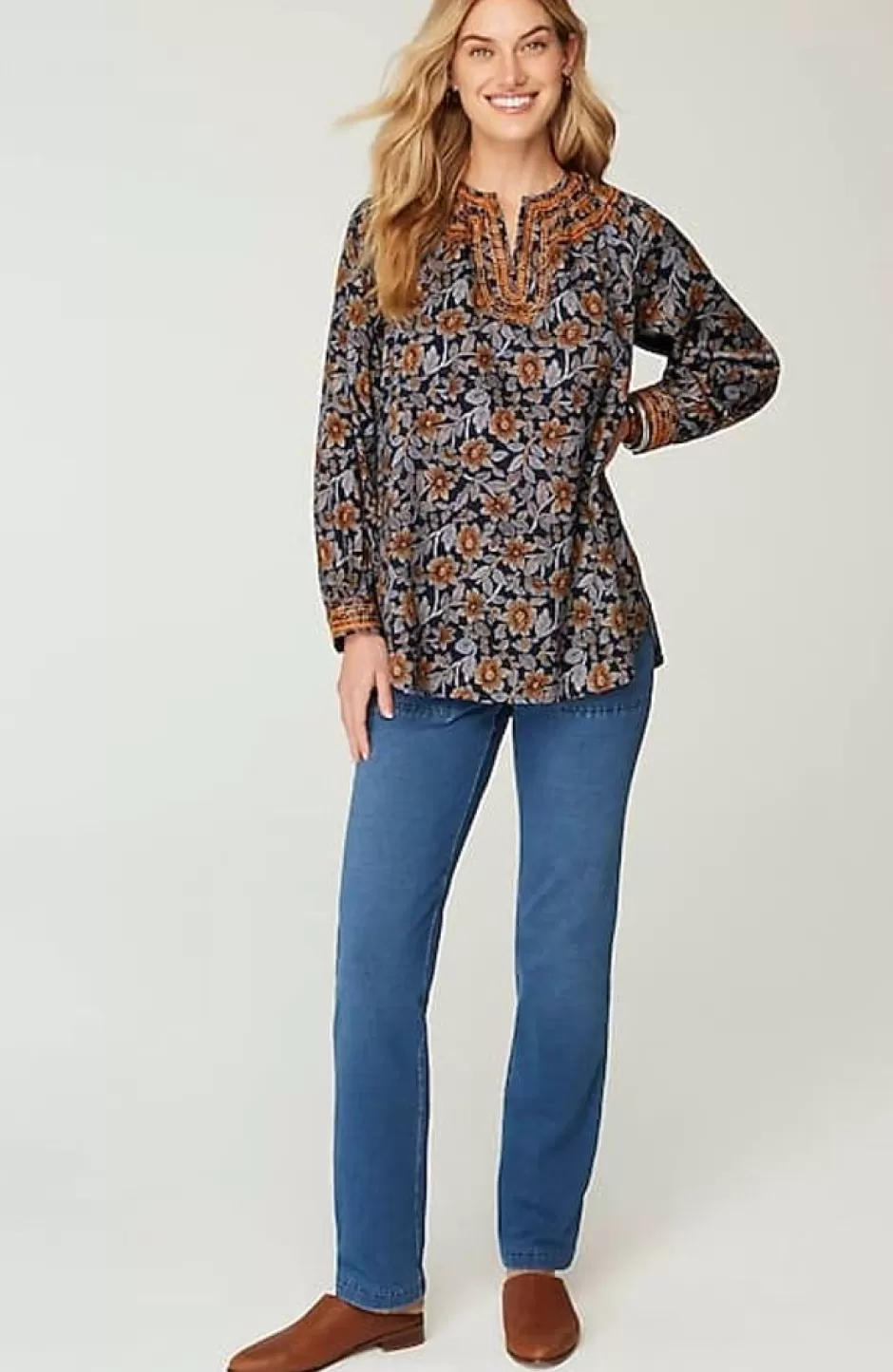 J.Jill Pure Jill Twill Embroidered Tunic | Jjill | Women Tunics