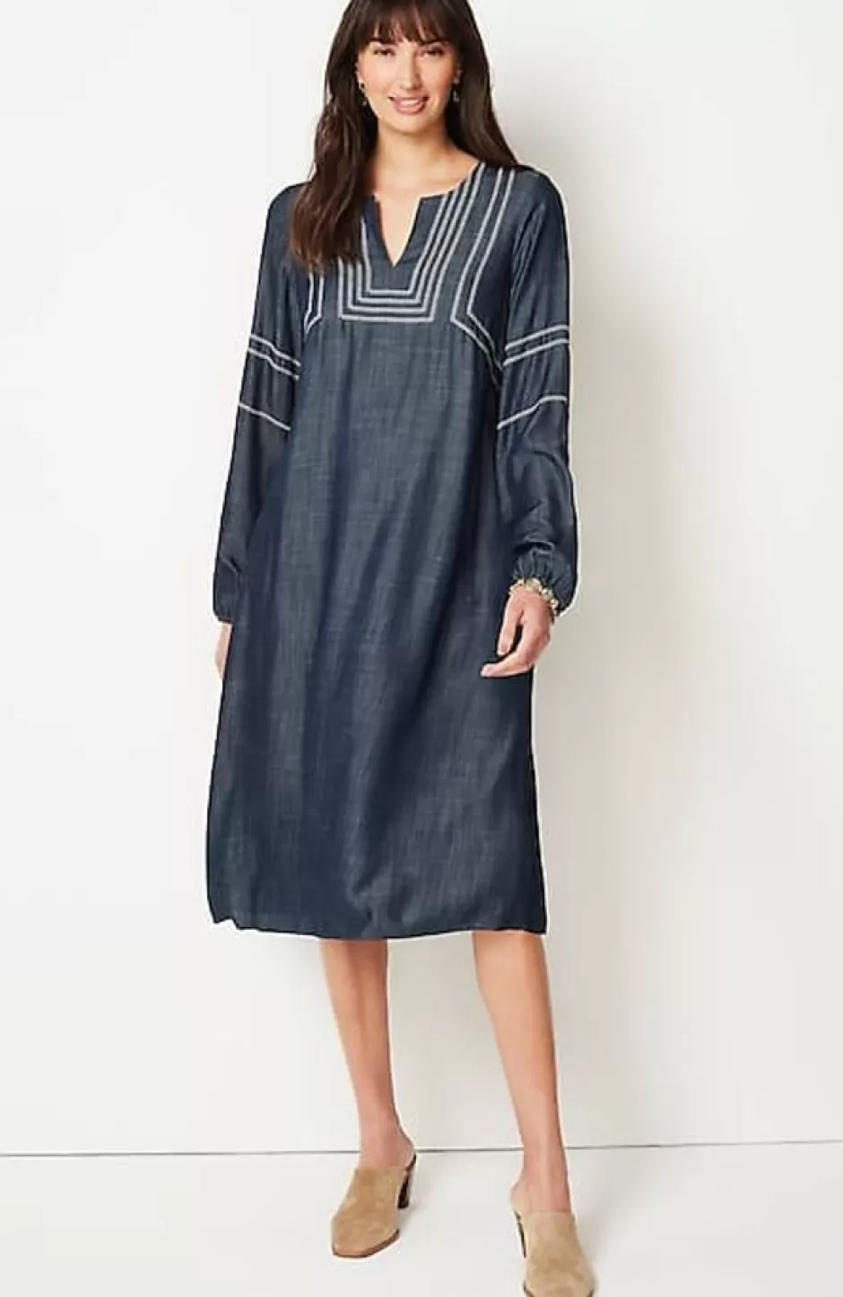 J.Jill Pure Jill Whipstitched Embroidered Dress | Jjill | Women Dresses