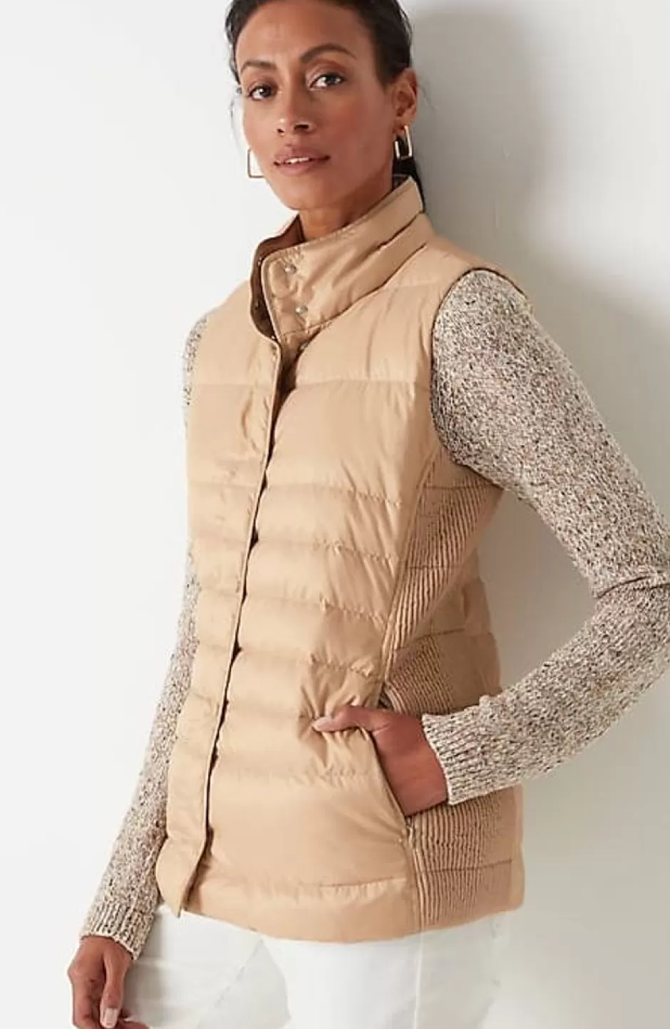 J.Jill Quilted U0026 Smocked Down Puffer Vest | Jjill | Women Jackets & Coats