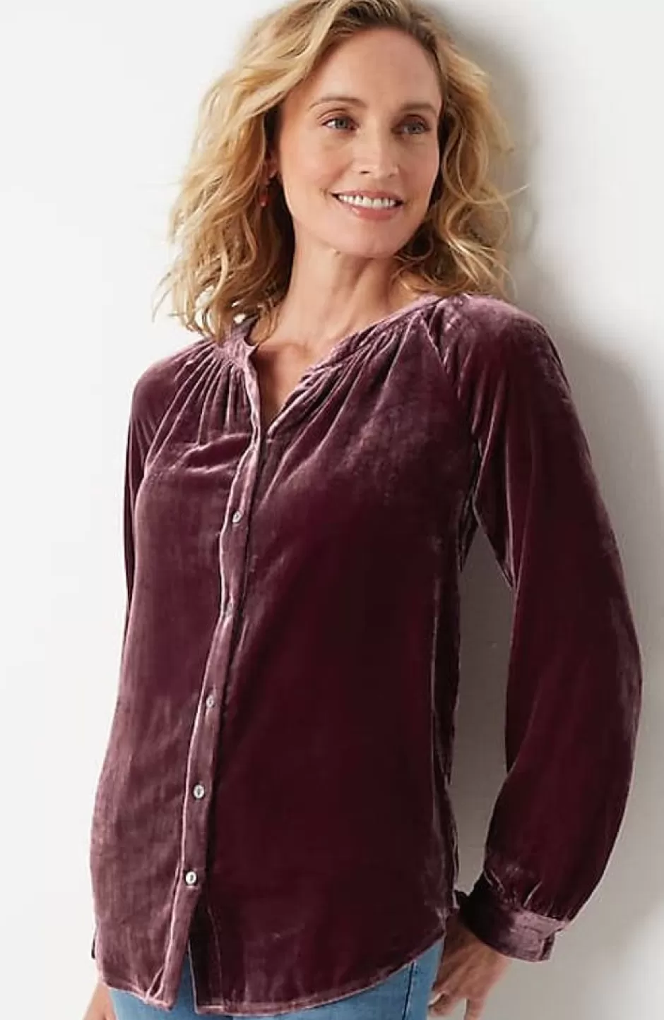 J.Jill Rayon U0026 Silk Velvet Blouse | Jjill | Women Shirts & Blouses