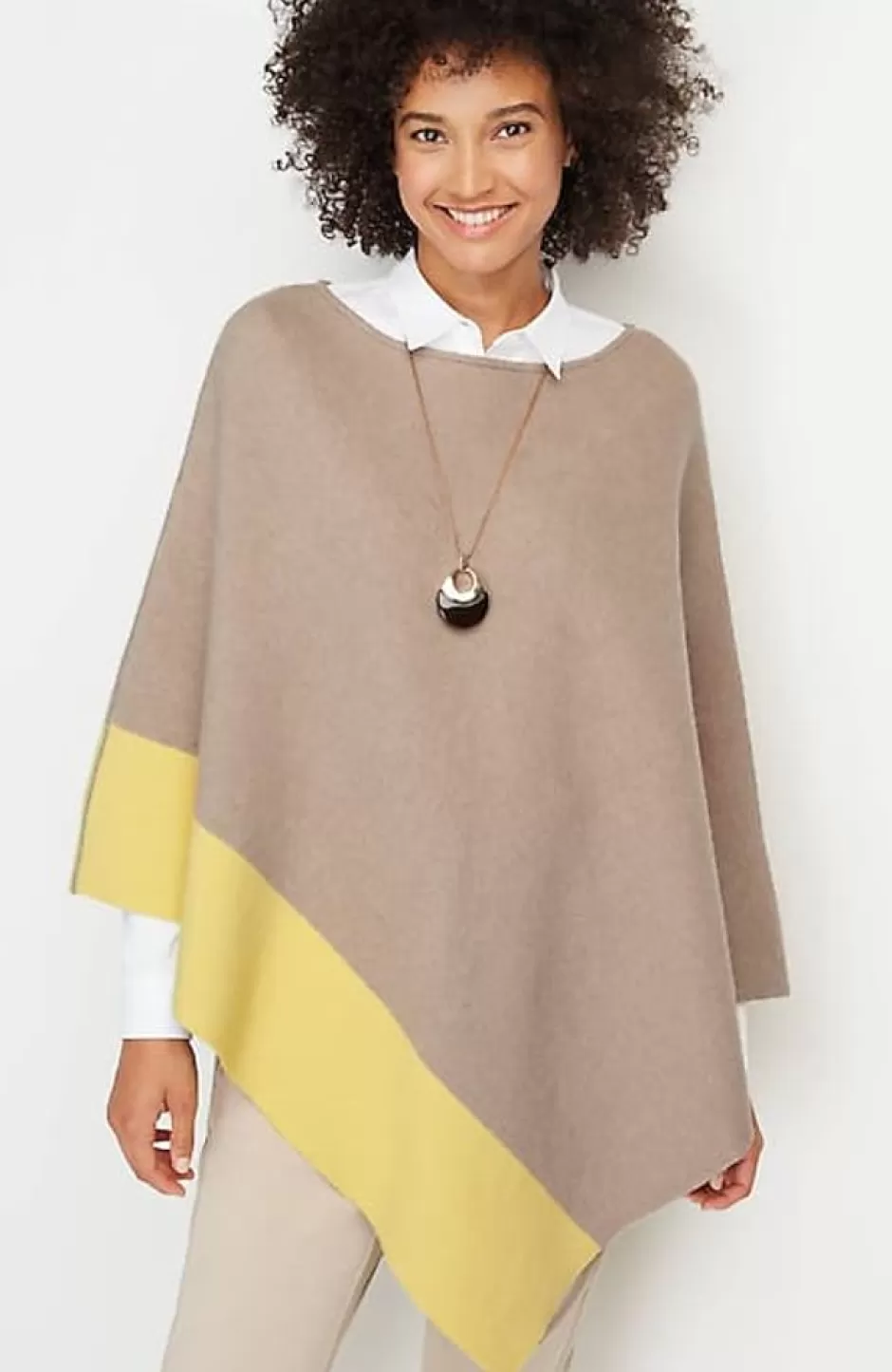 J.Jill Reversible Color-Blocked Knit Poncho | Jjill | Women Ponchos, Ruanas & Scarves