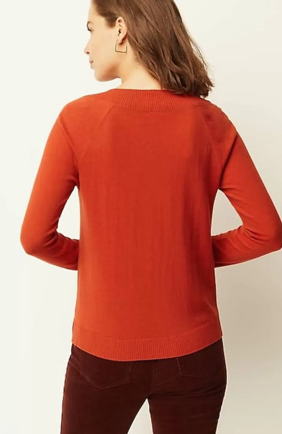 J.Jill Ribbed-Border V-Neck Sweater | Jjill | Women Sweaters