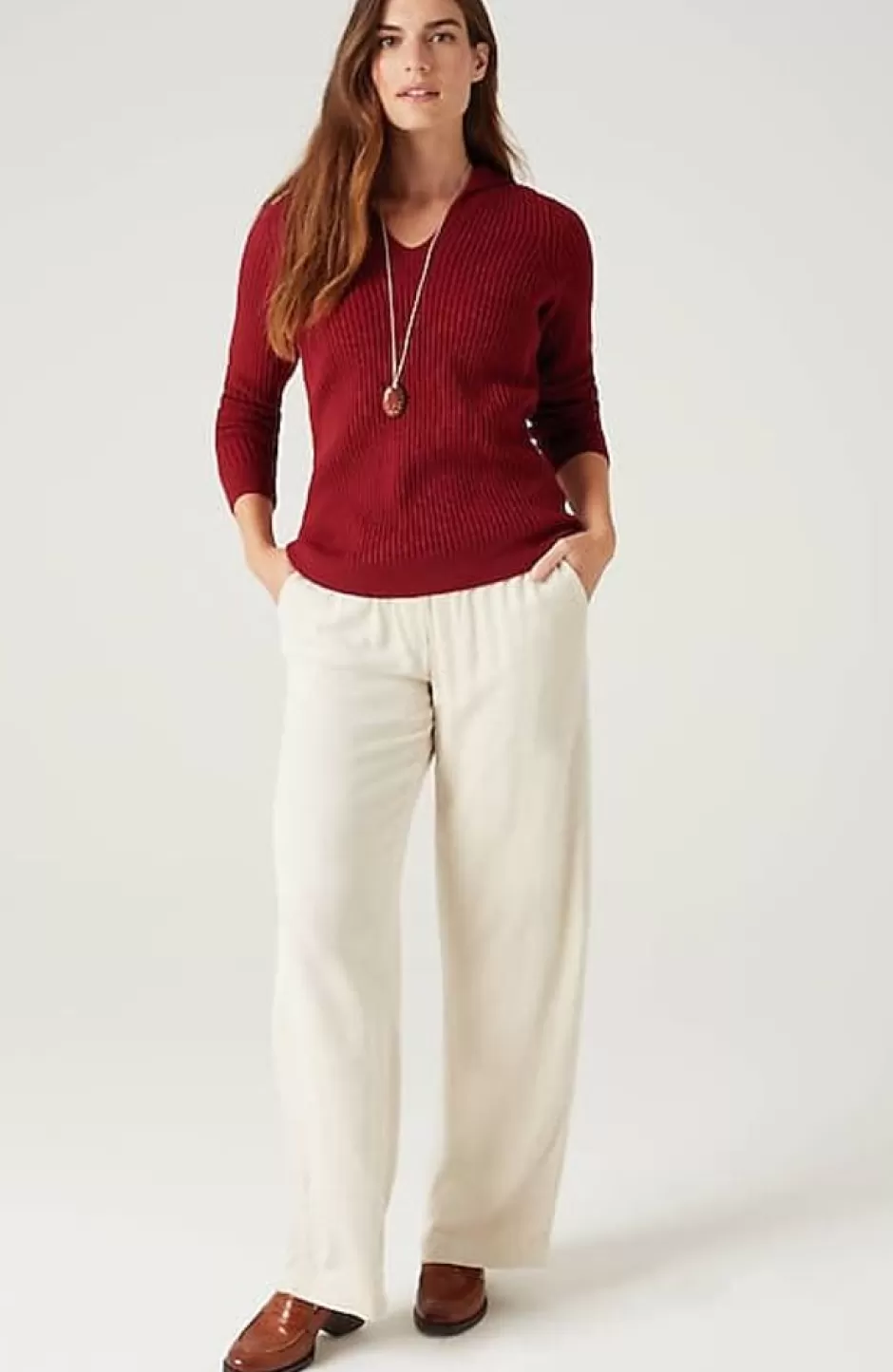 J.Jill Ribbed-Stitch Collared Sweater | Jjill | Women Sweaters