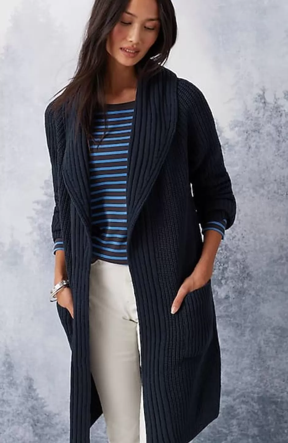 J.Jill Rib-Textured Open-Front Cardi | Jjill | Women Sweaters