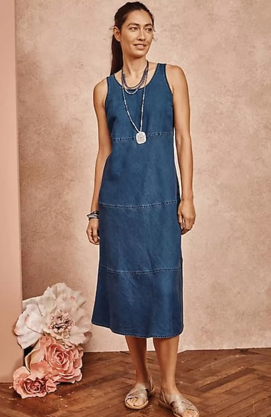 J.Jill Seamed Indigo Midi Dress | Jjill | Women Dresses