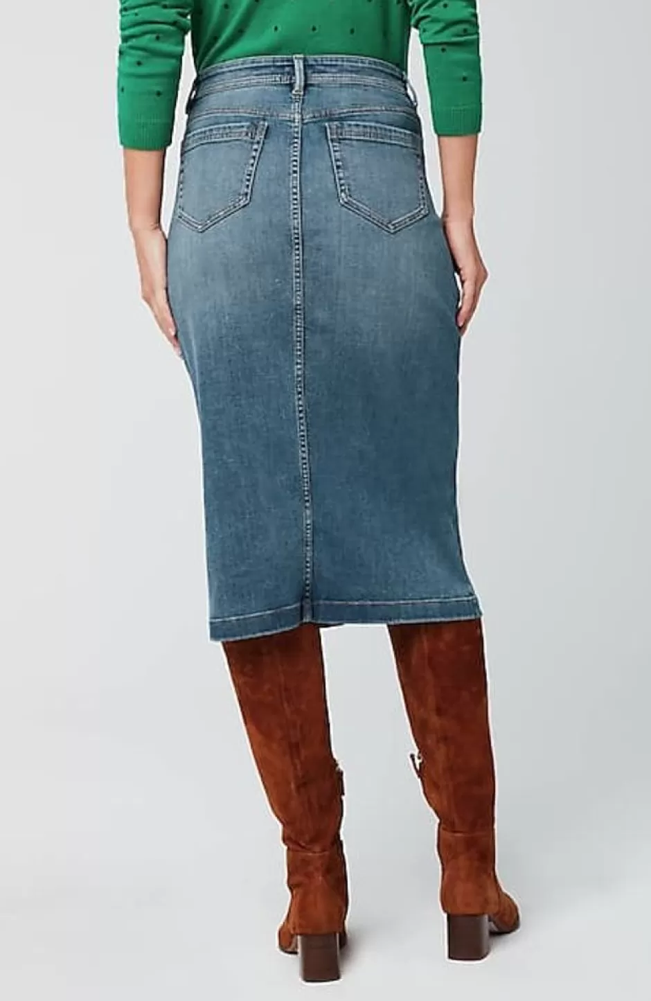 J.Jill Slit-Hem Denim Skirt | Jjill | Women Skirts