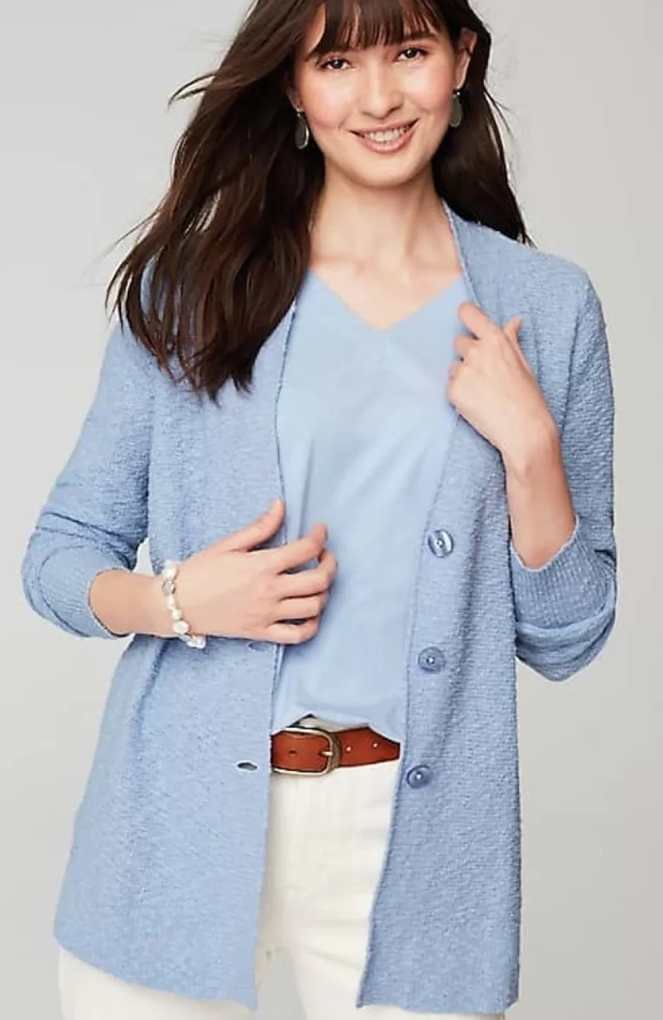 J.Jill Slub-Textured Button-Front Cardi | Jjill | Women Sweaters