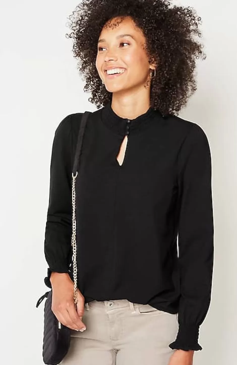 J.Jill Smocked Mock-Neck Top | Jjill | Women Tops & Tees