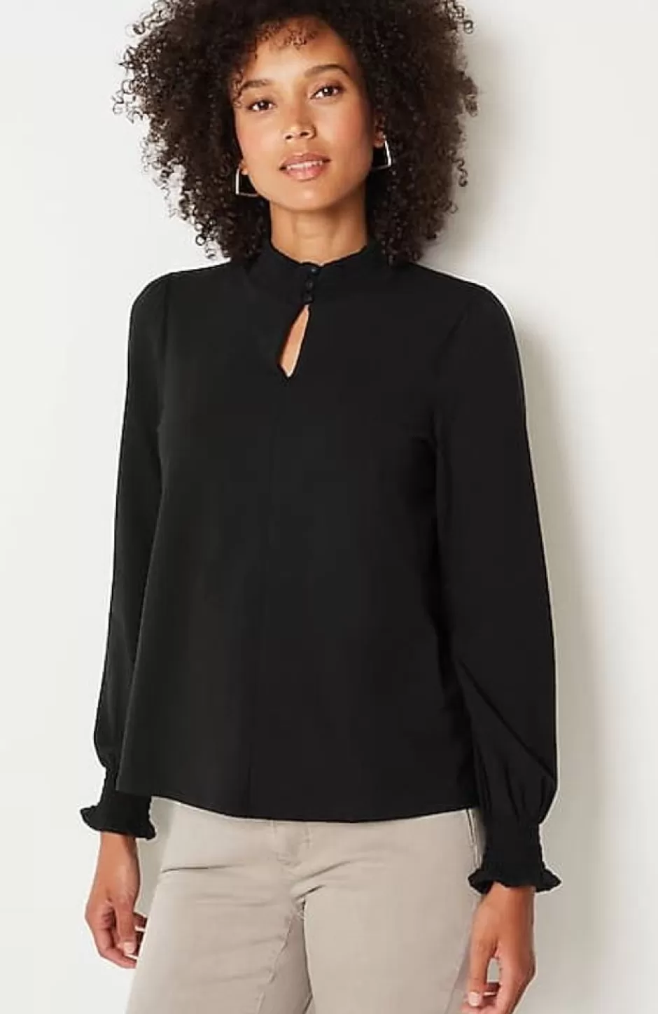 J.Jill Smocked Mock-Neck Top | Jjill | Women Tops & Tees