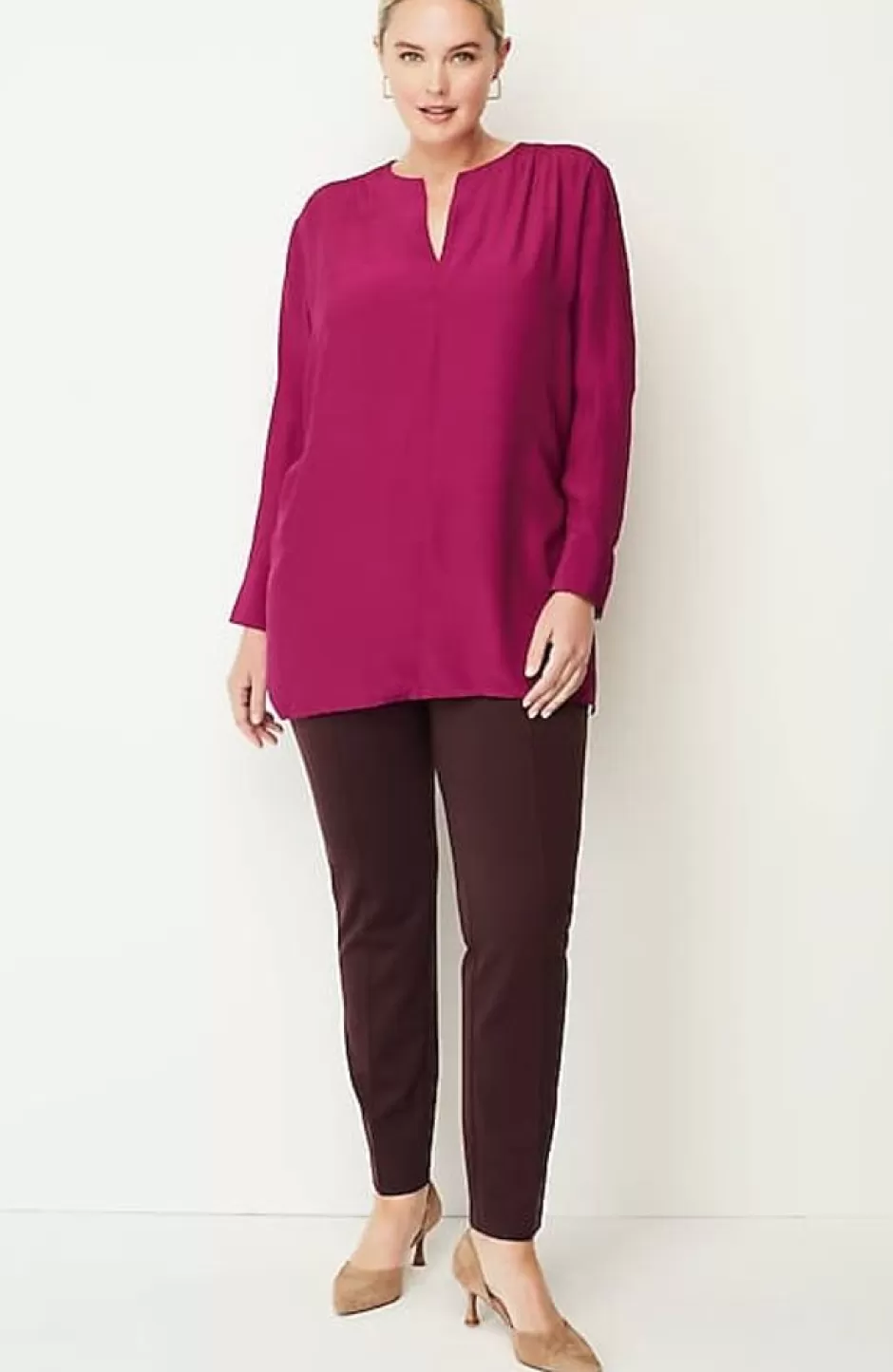 J.Jill Smocked Split-Neck Tunic | Jjill | Women Tunics