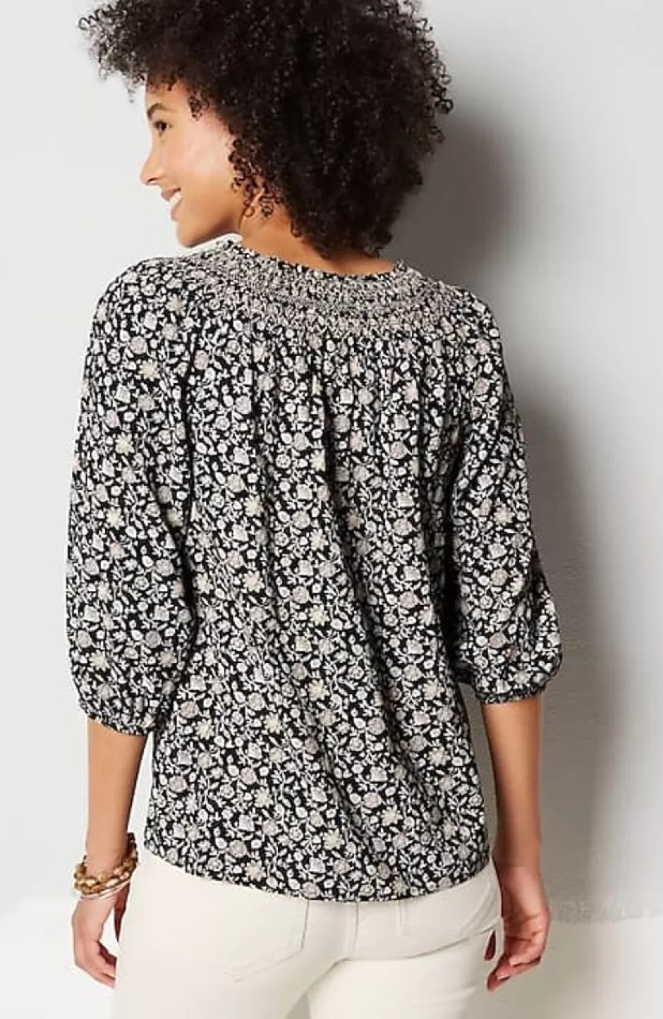 J.Jill Smocked Two-Way A-Line Top | Jjill | Women Shirts & Blouses