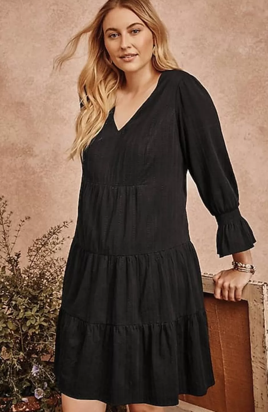 J.Jill Smocked-Sleeves Tiered Dress | Jjill | Women Dresses