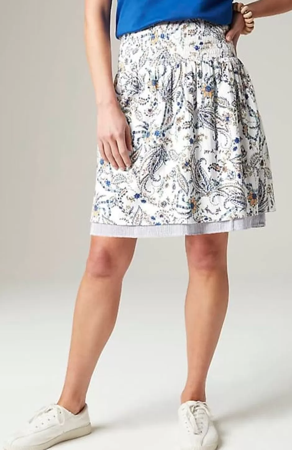 J.Jill Smocked-Waist Layered Skirt | Jjill | Women Skirts