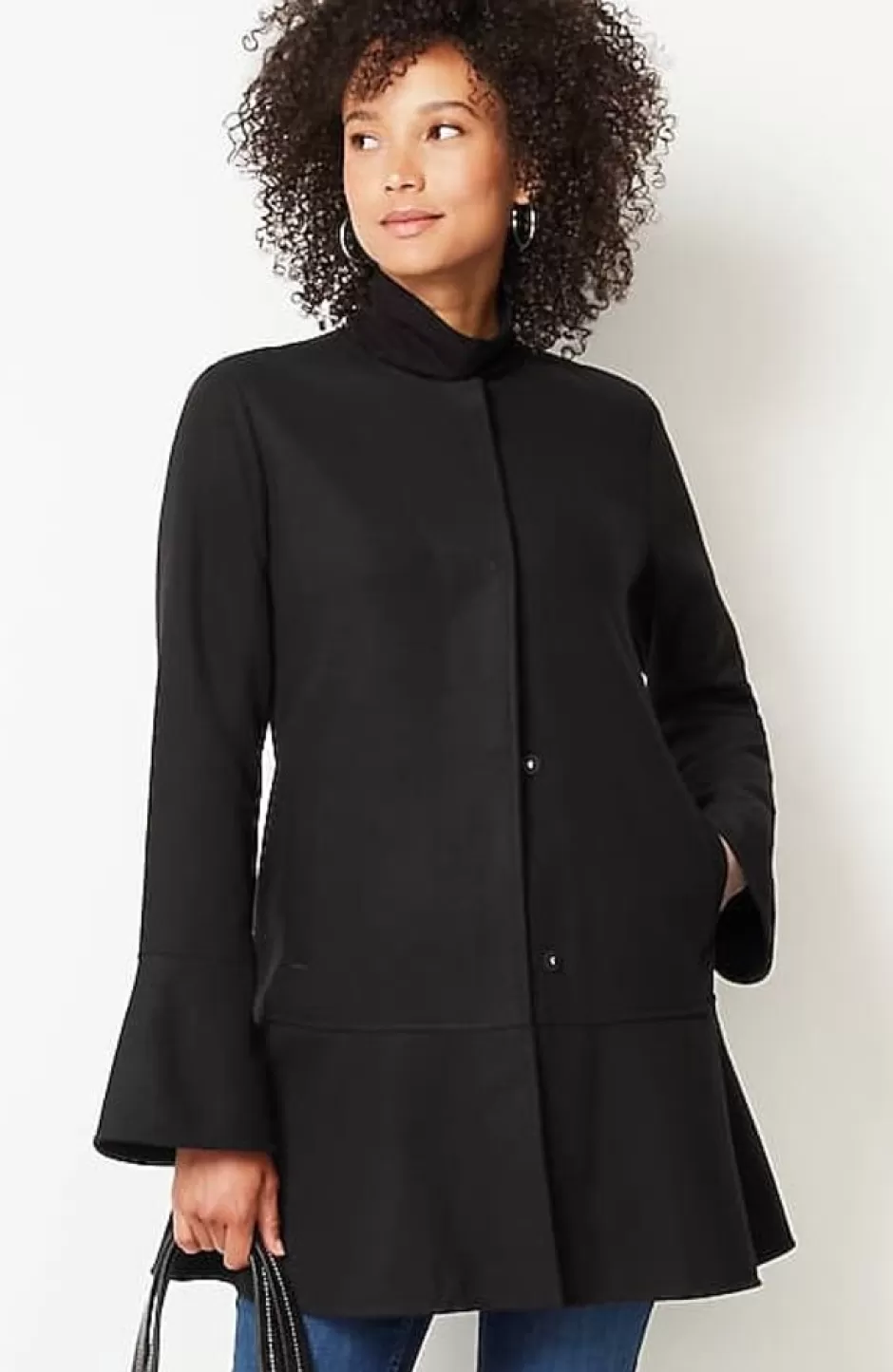 J.Jill Soft-Brushed Flounce-Hem Jacket | Jjill | Women Jackets & Coats