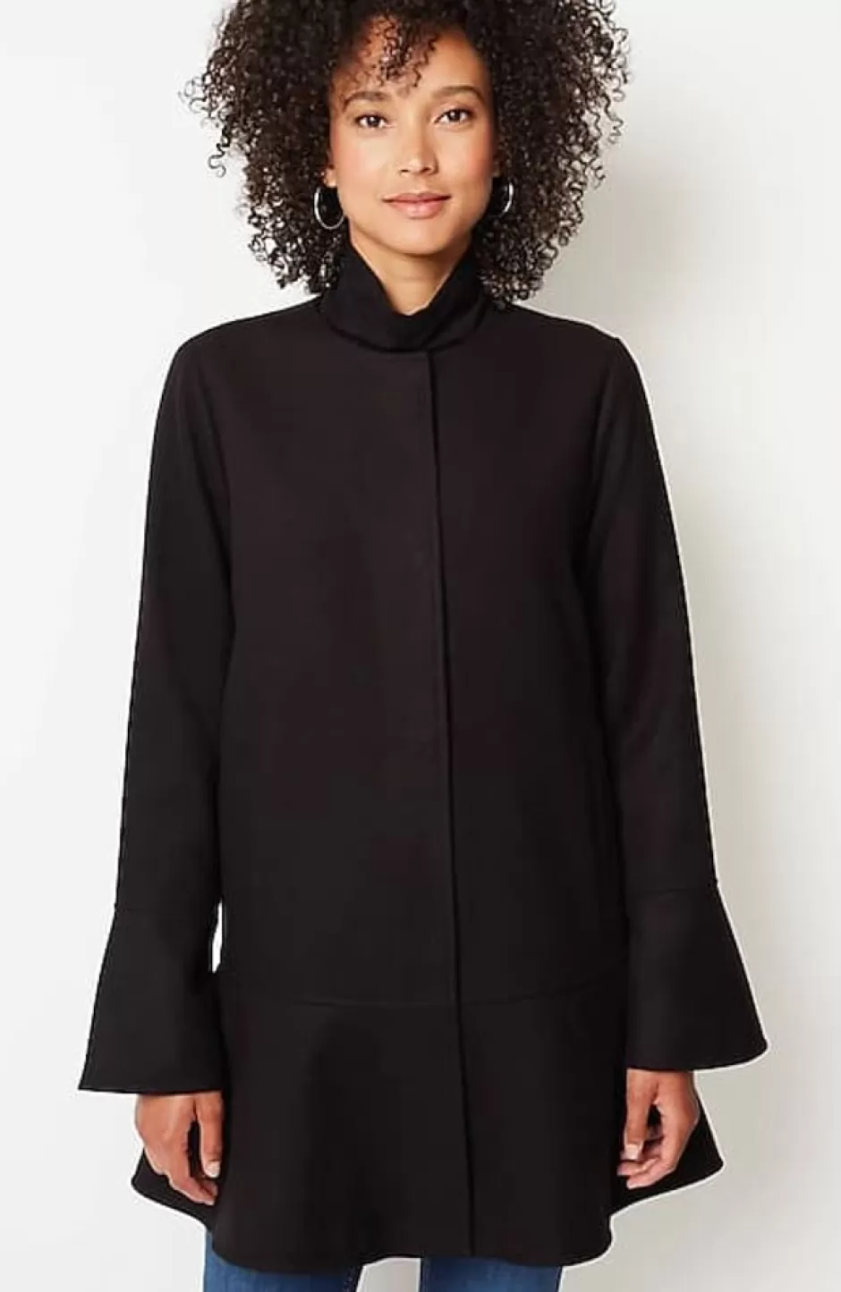 J.Jill Soft-Brushed Flounce-Hem Jacket | Jjill | Women Jackets & Coats