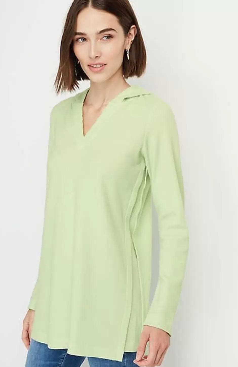 J.Jill Soft-Brushed Waffle Hoodie Tunic | Jjill | Women Tops & Tees