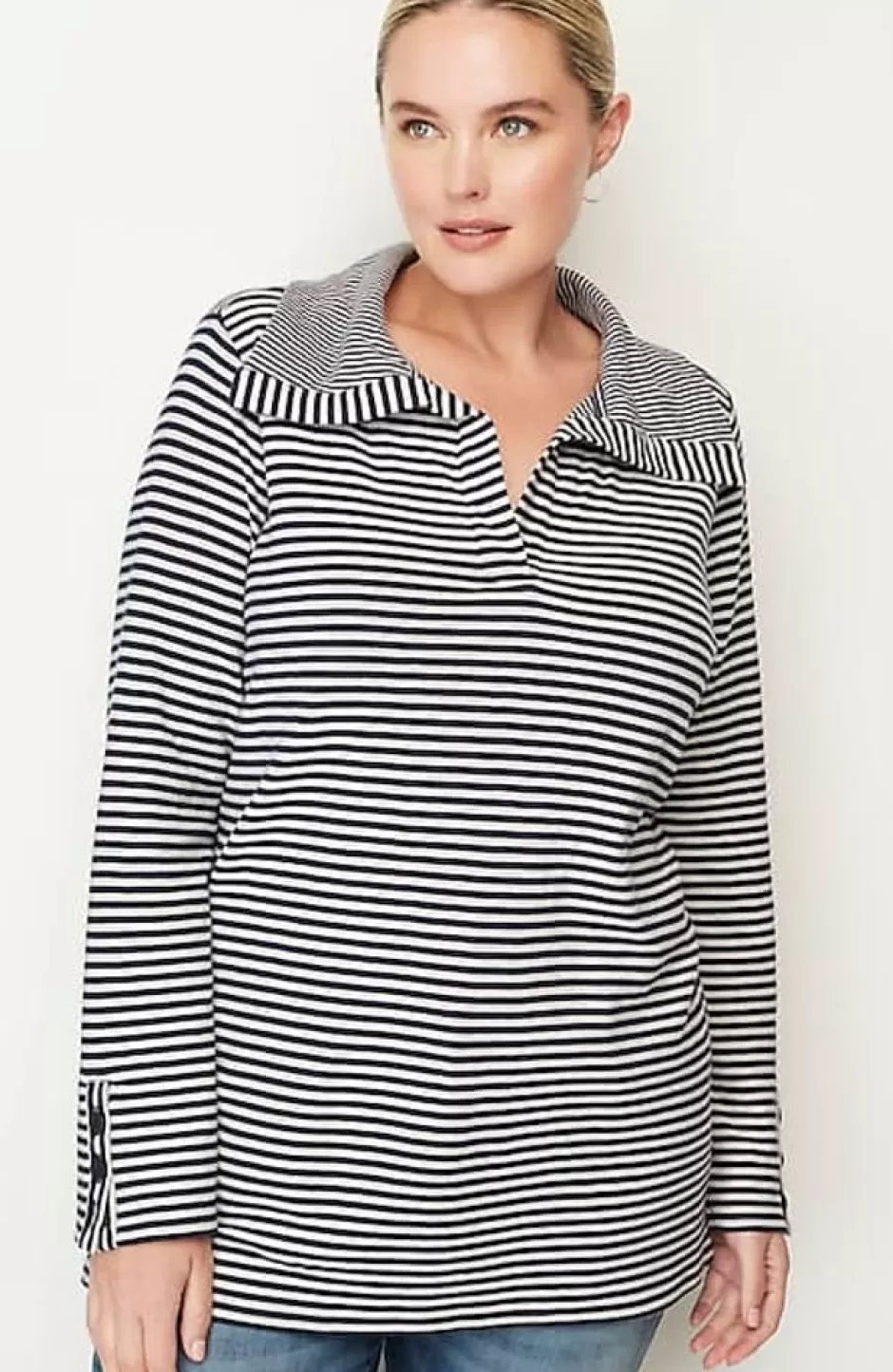 J.Jill Soft-Knit Collared Tunic | Jjill | Women Tops & Tees