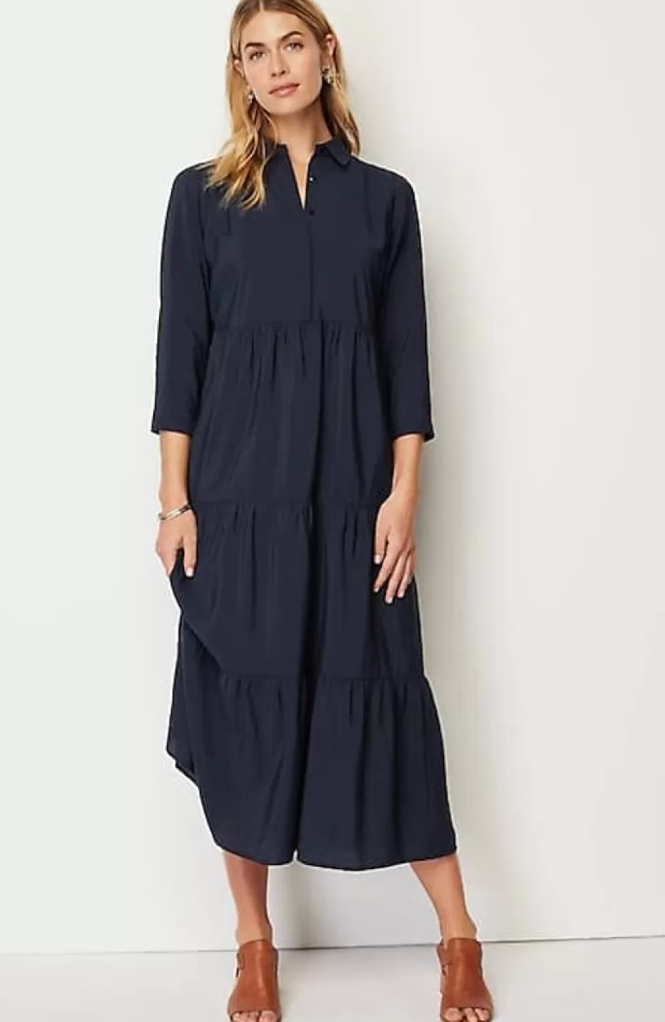 J.Jill Tiered Maxi Shirtdress | Jjill | Women Dresses