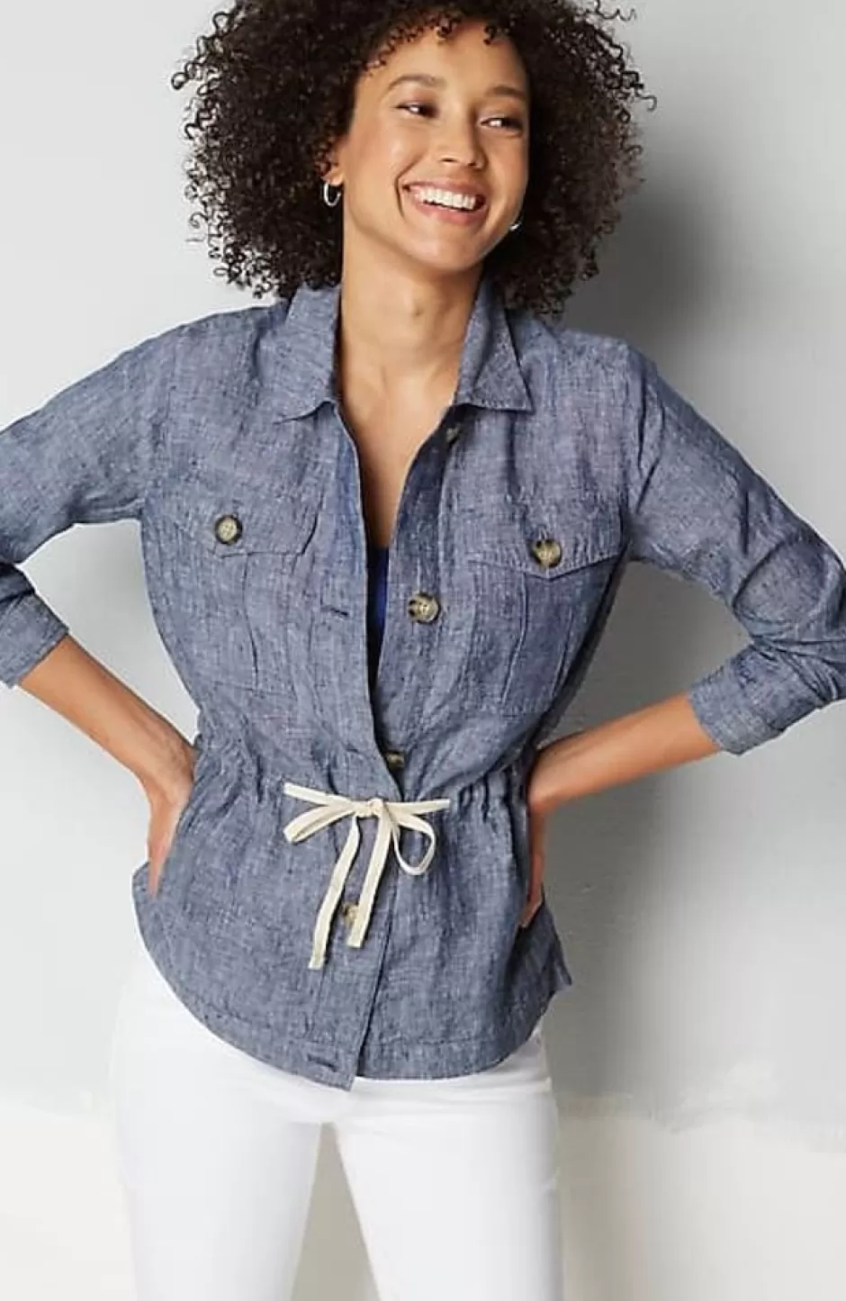 J.Jill Tie-Waist Linen Jacket | Jjill | Women Jackets & Coats