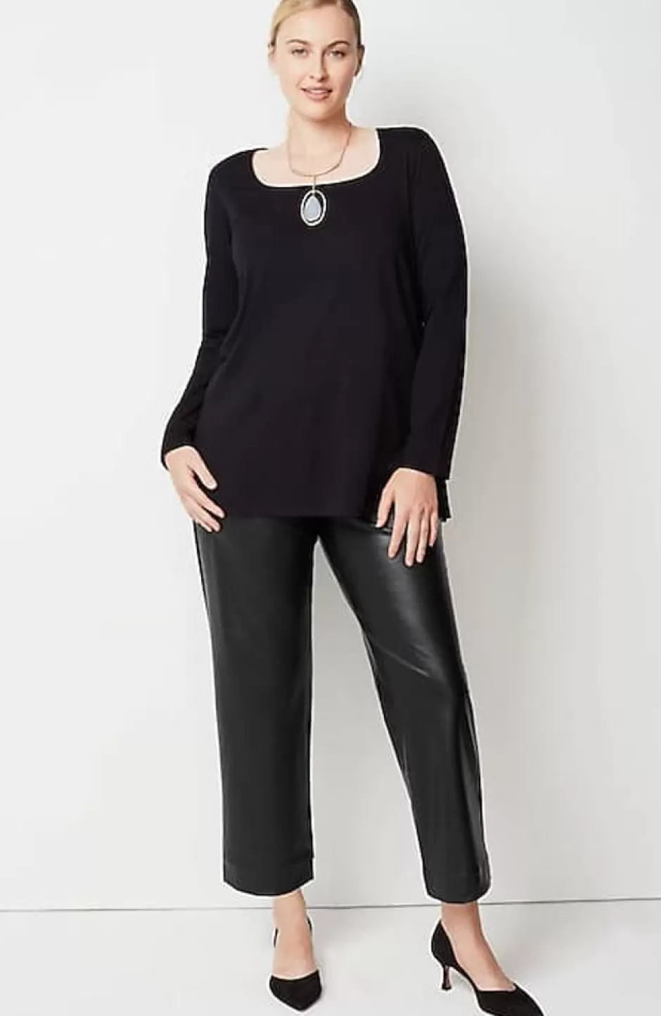 J.Jill Vegan-Leather Straight-Leg Trousers | Jjill | Women Pants & Jeans