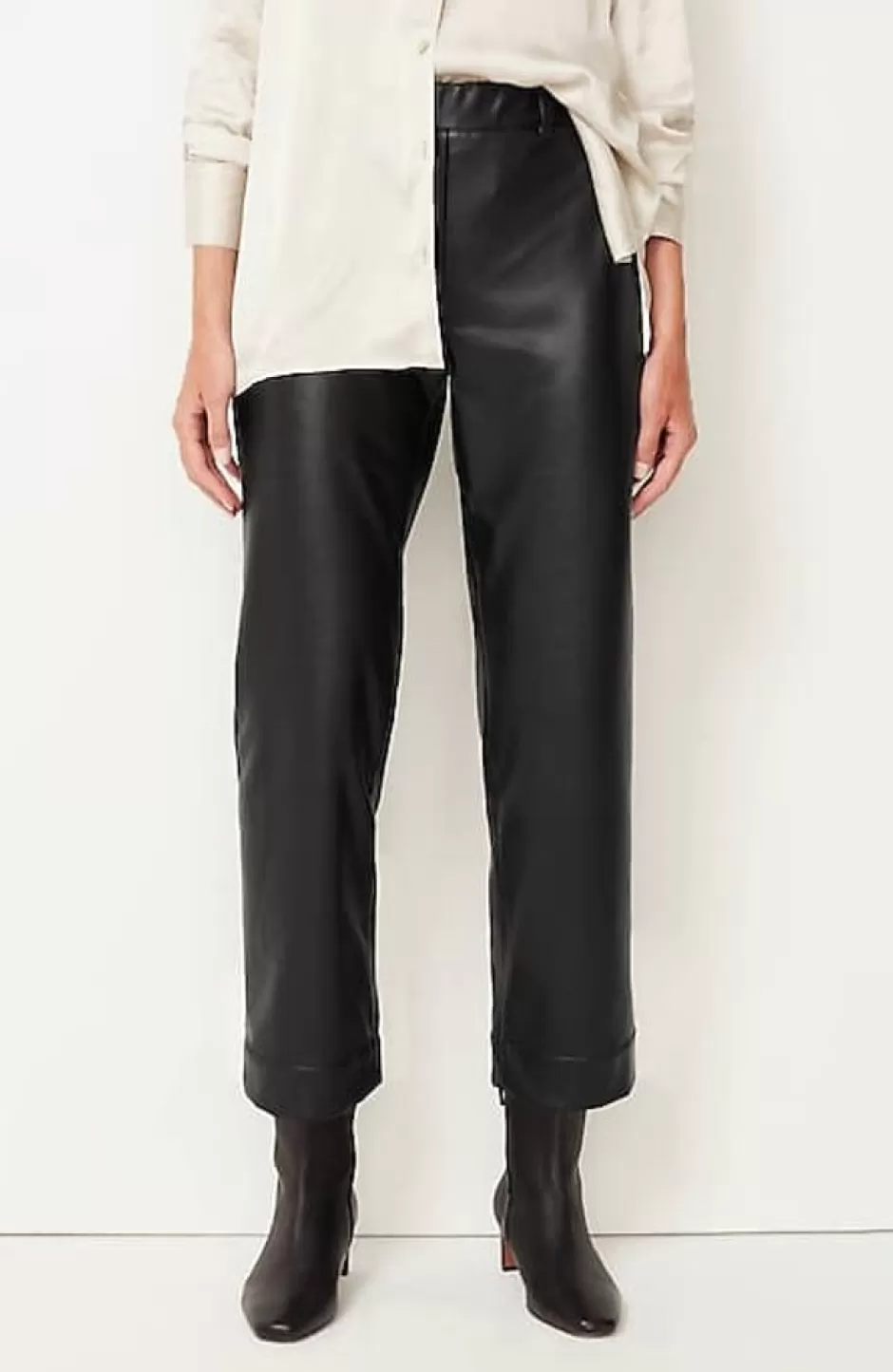 J.Jill Vegan-Leather Straight-Leg Trousers | Jjill | Women Pants & Jeans