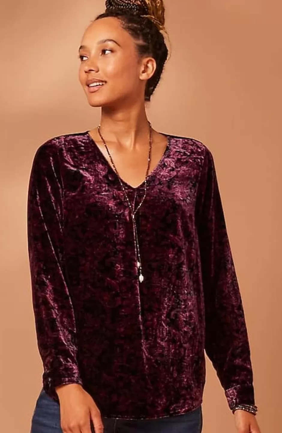 J.Jill Velvet Paisley-Printed Top | Jjill | Women Shirts & Blouses