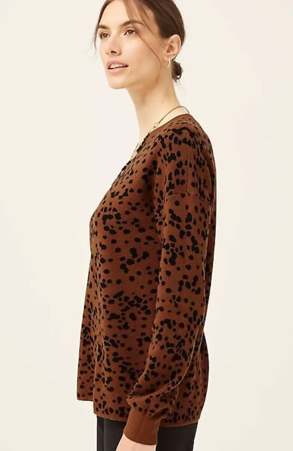 J.Jill Wearever Abstract-Leopard Sweater | Jjill | Women Sweaters