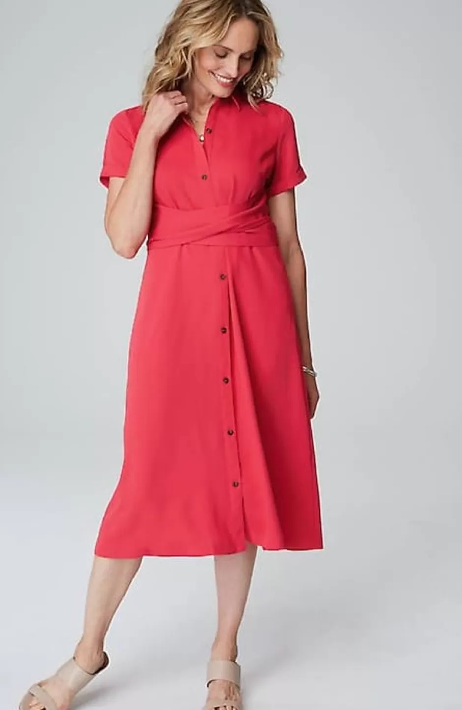 J.Jill Wearever Button-Front Belted Shirtdress | Jjill | Women Dresses