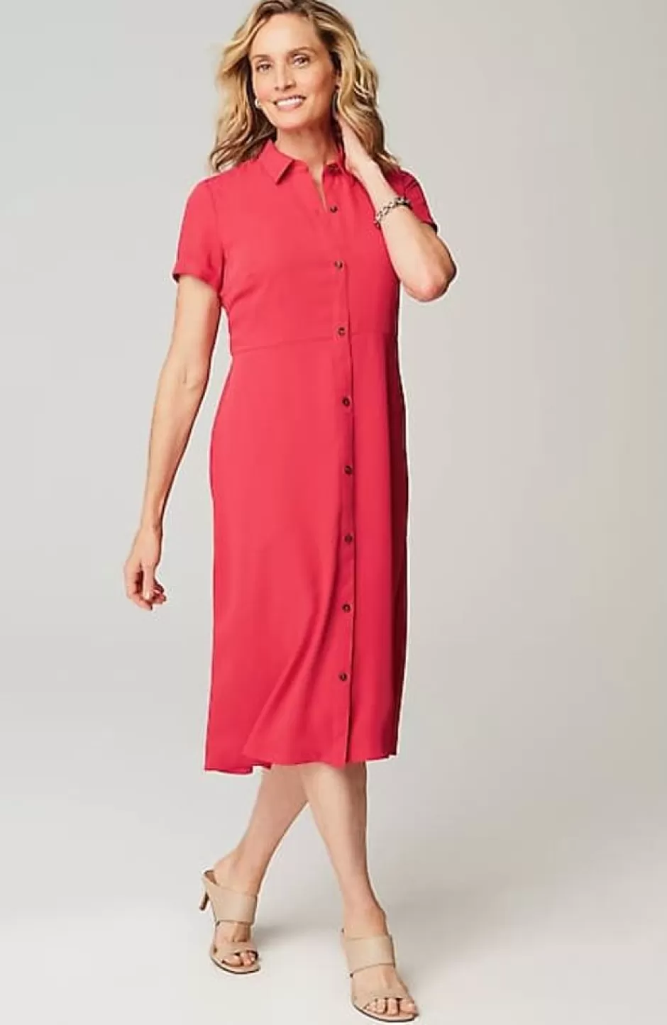 J.Jill Wearever Button-Front Belted Shirtdress | Jjill | Women Dresses