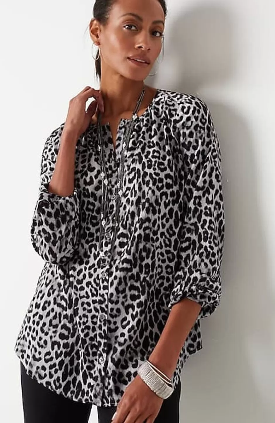 J.Jill Wearever Button-Front Blouse | Jjill | Women Shirts & Blouses