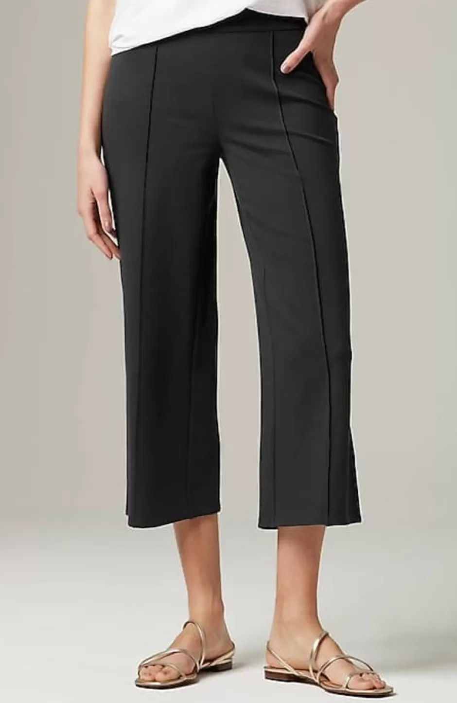 J.Jill Wearever Double-Face Jersey Pintucked Crops | Jjill | Women Pants & Jeans