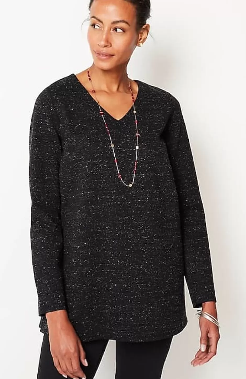 J.Jill Wearever Double-Face Jersey V-Neck Tunic | Jjill | Women Tops & Tees