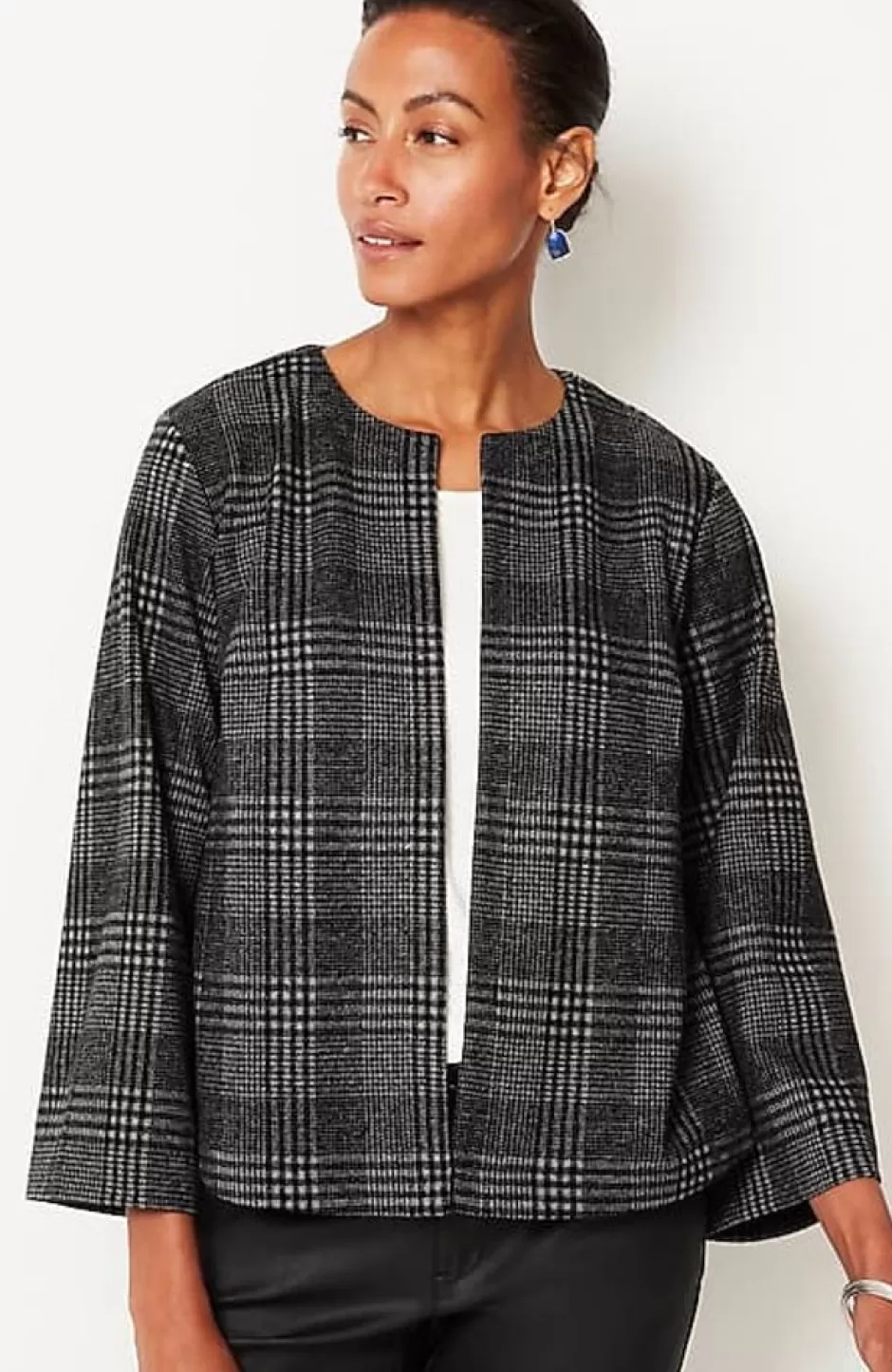 J.Jill Wearever Double-Knit Jacquard Cropped Jacket | Jjill | Women Jackets & Coats