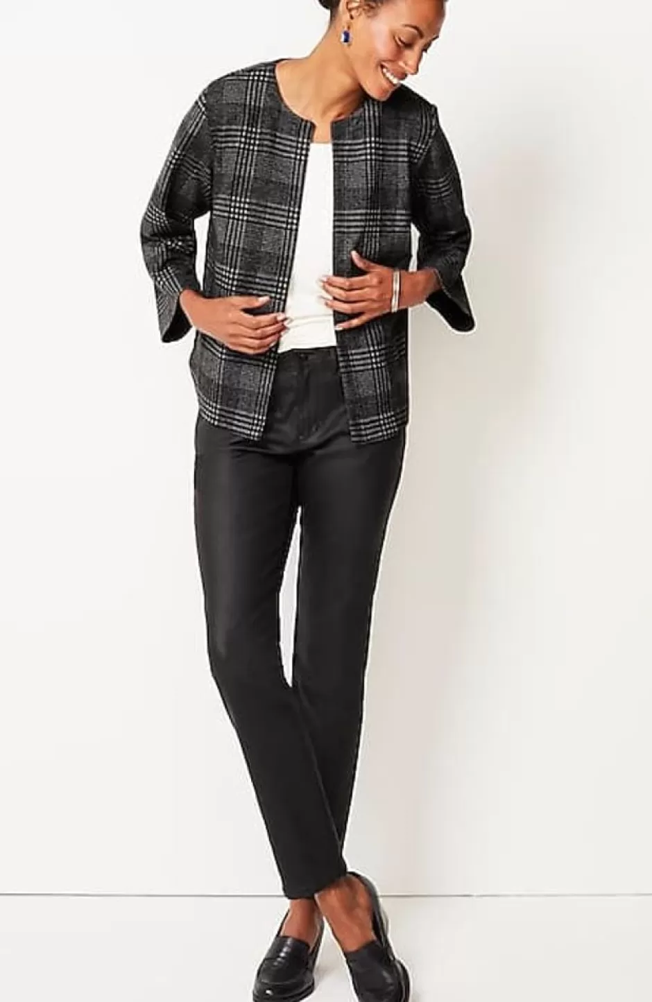 J.Jill Wearever Double-Knit Jacquard Cropped Jacket | Jjill | Women Jackets & Coats