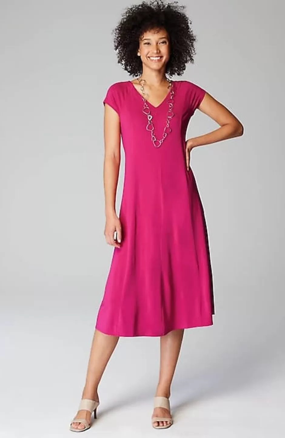 J.Jill Wearever Draped Cap-Sleeve Dress | Jjill | Women Dresses